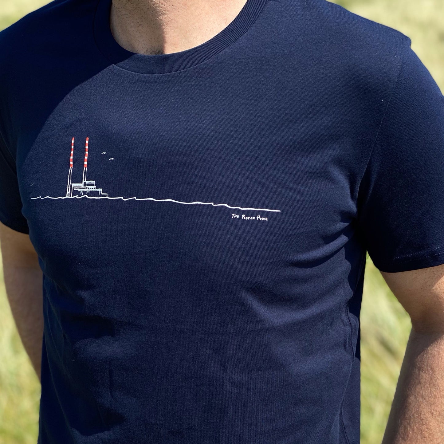 Pigeon House Tee Shirt in French Navy