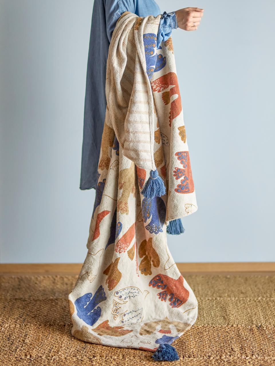 Recycled Cotton Tasseled Throw