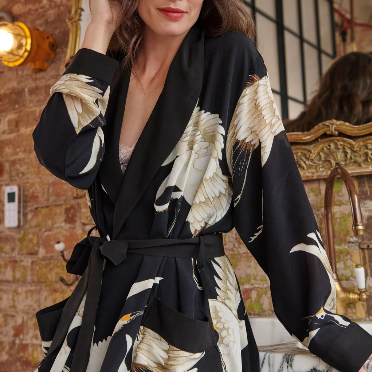 Stork Black Crepe Gown