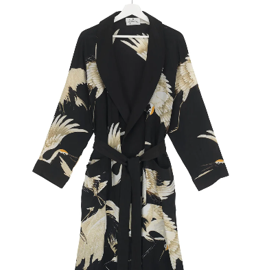 Stork Black Crepe Gown