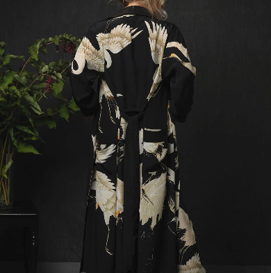 Stork Black Crepe Gown