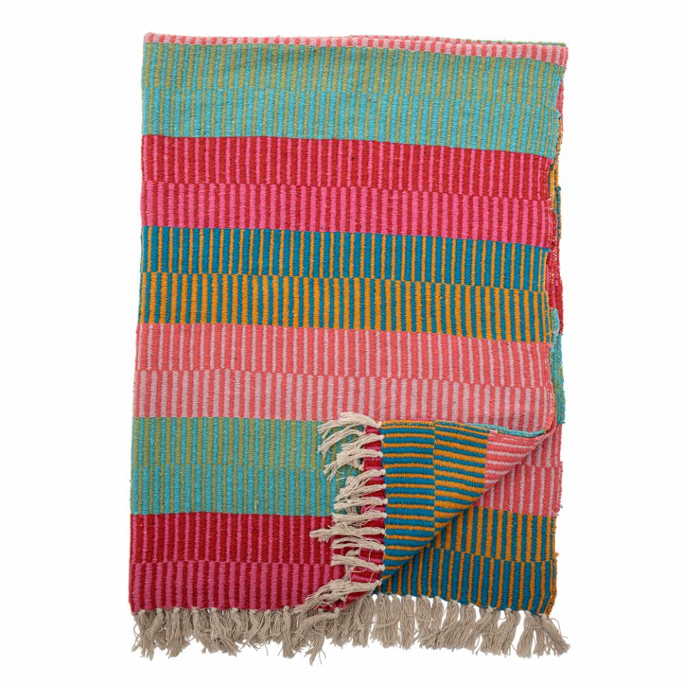 Block Stripe Throw Multi, Recycled Cotton