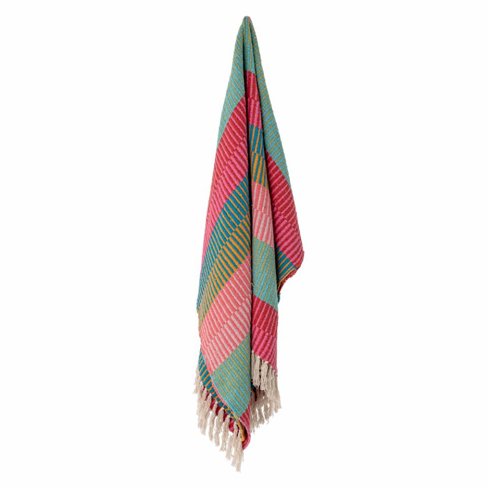 Block Stripe Throw Multi, Recycled Cotton