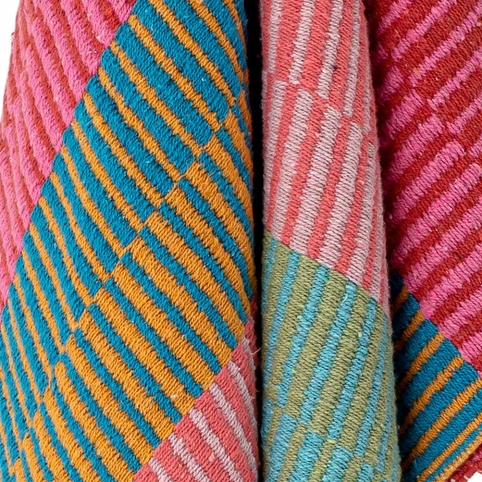 Block Stripe Throw Multi, Recycled Cotton
