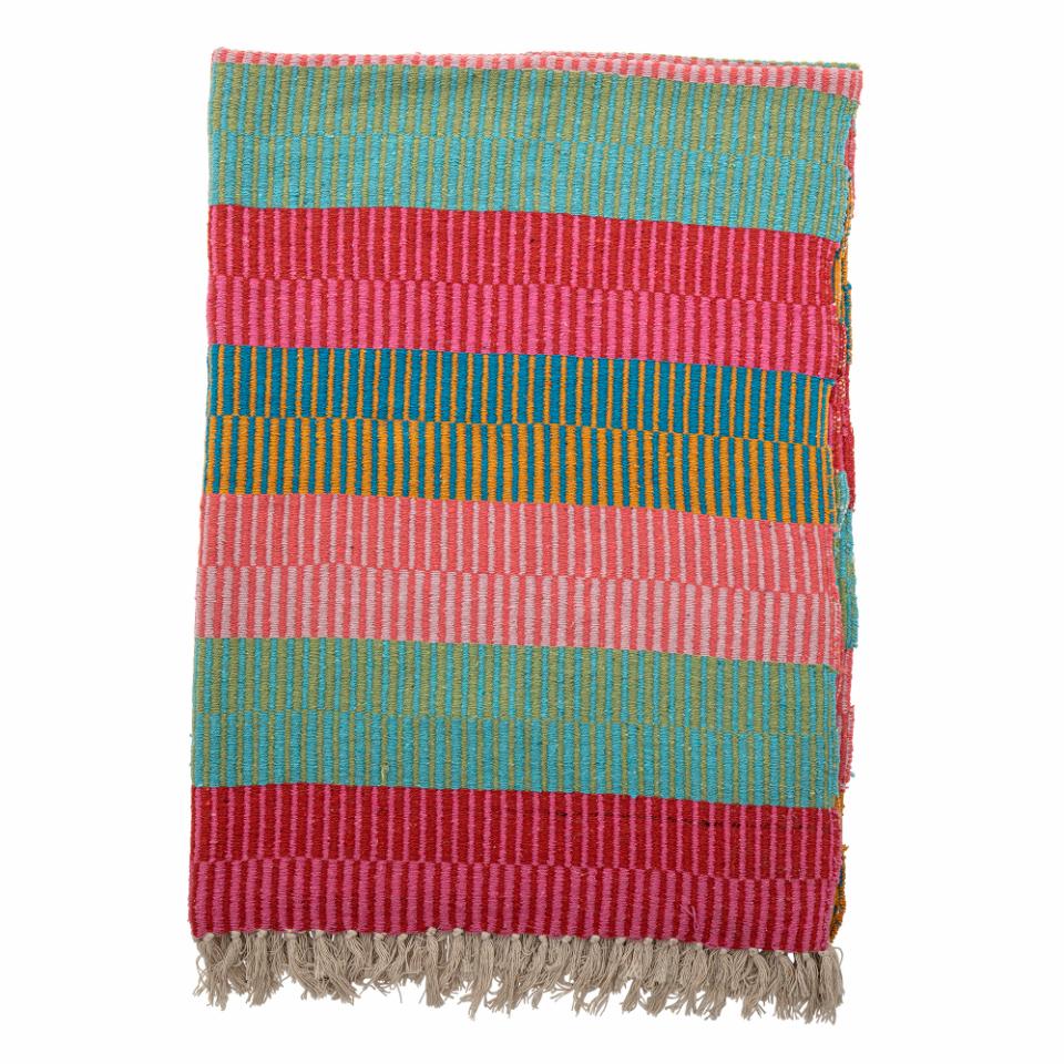 Block Stripe Throw Multi, Recycled Cotton
