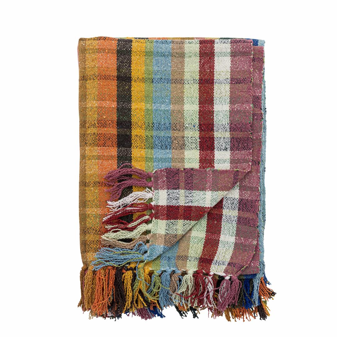 Multicoloured Throw, Recycled Cotton