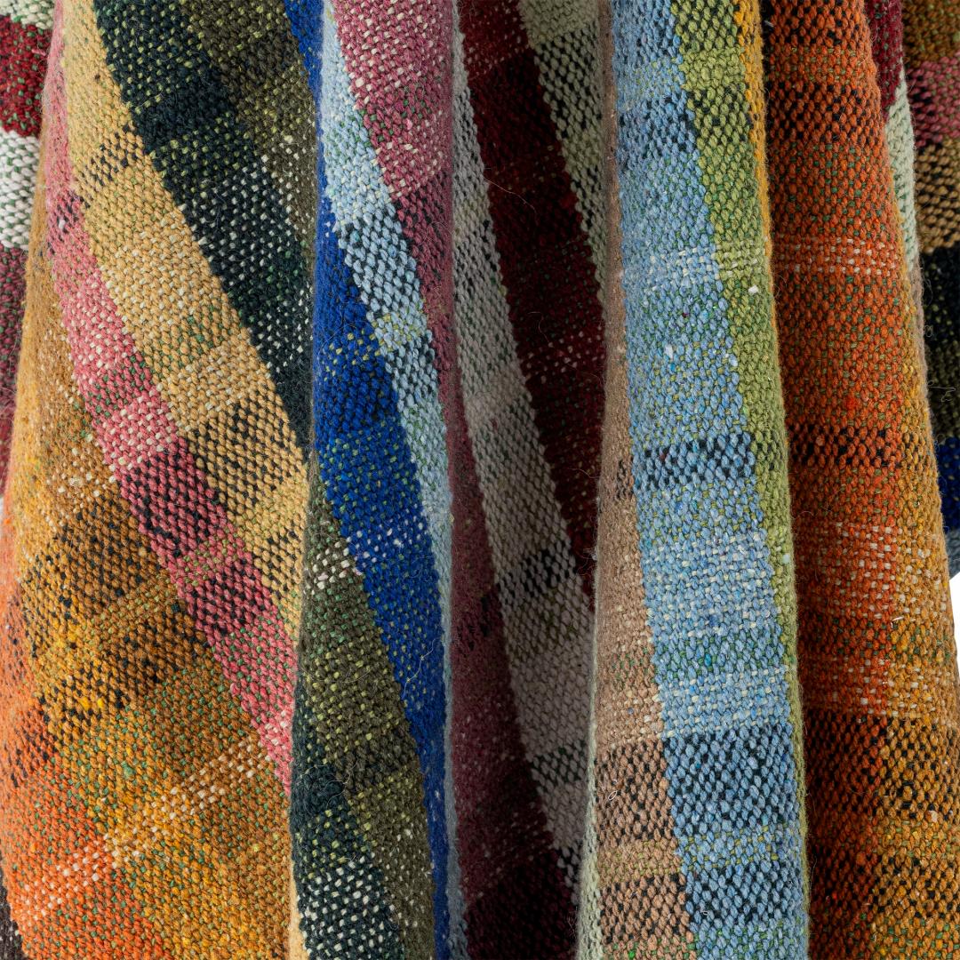 Multicoloured Throw, Recycled Cotton