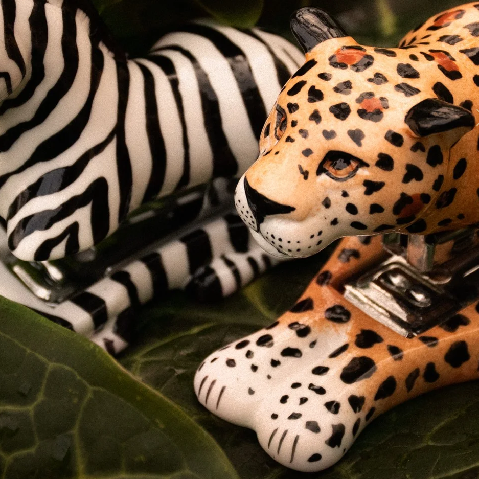 Handmade Leopard Stapler - Porcelain