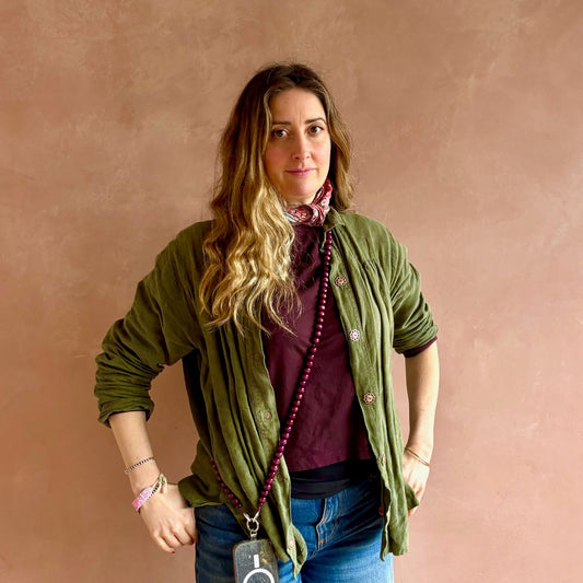 Irish Linen Shirt with Snaps, Khaki