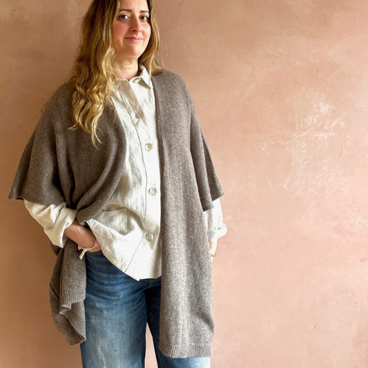 Cashmere Sleeveless Cardigan Mink