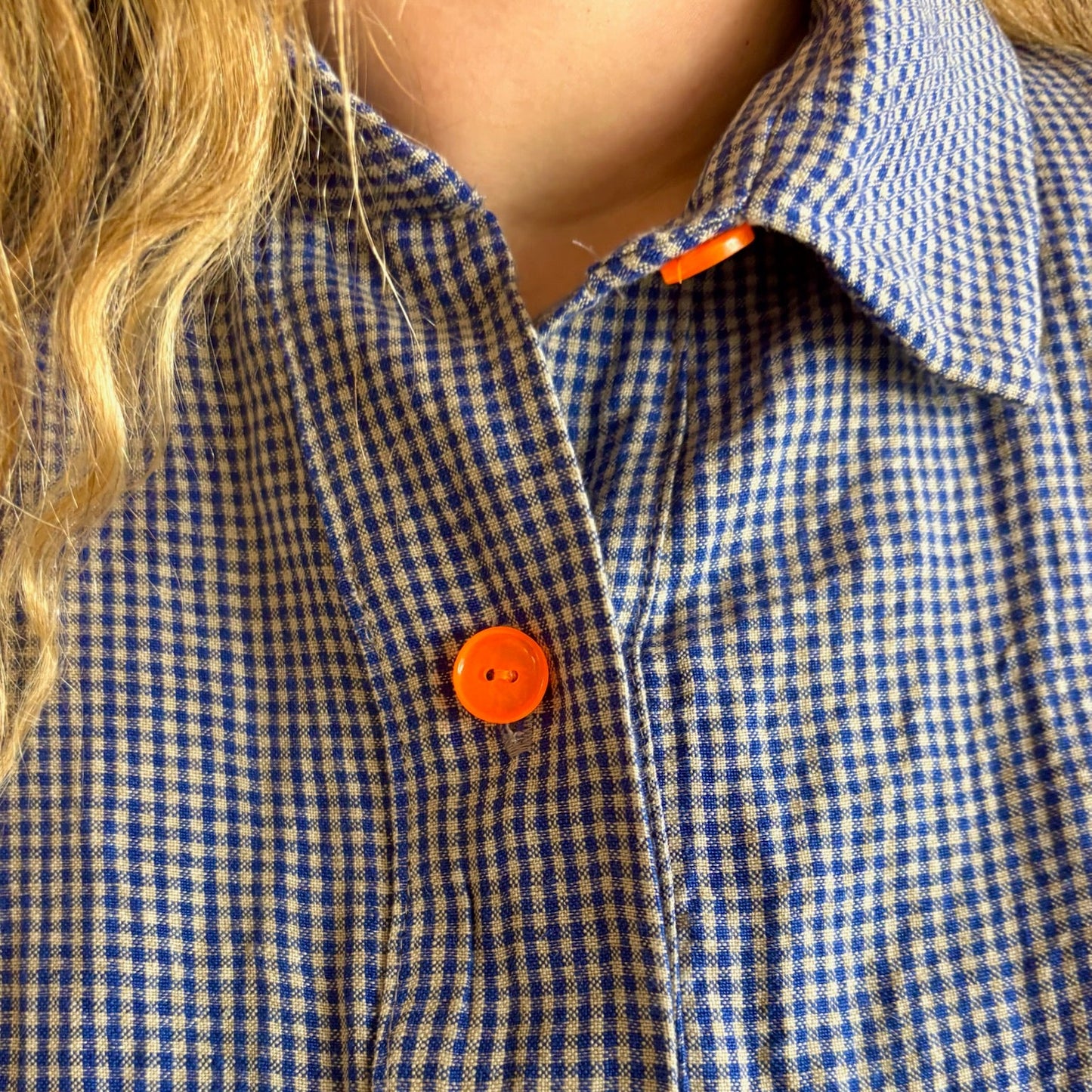 Irish Linen Barndance Shirt, Blue, with pocket detail