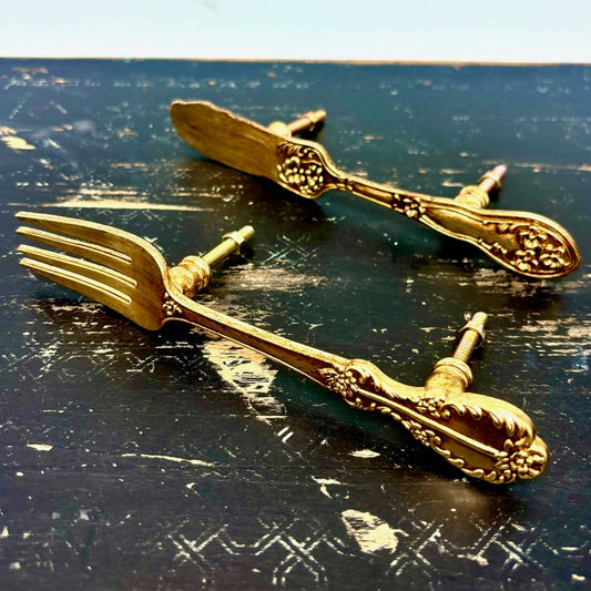 Knife and Fork Drawer or Cupboard Handle Set
