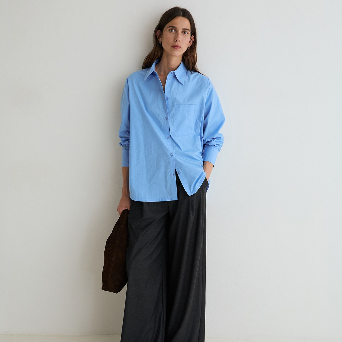 Women’s Oversized Poplin Shirt - Blue