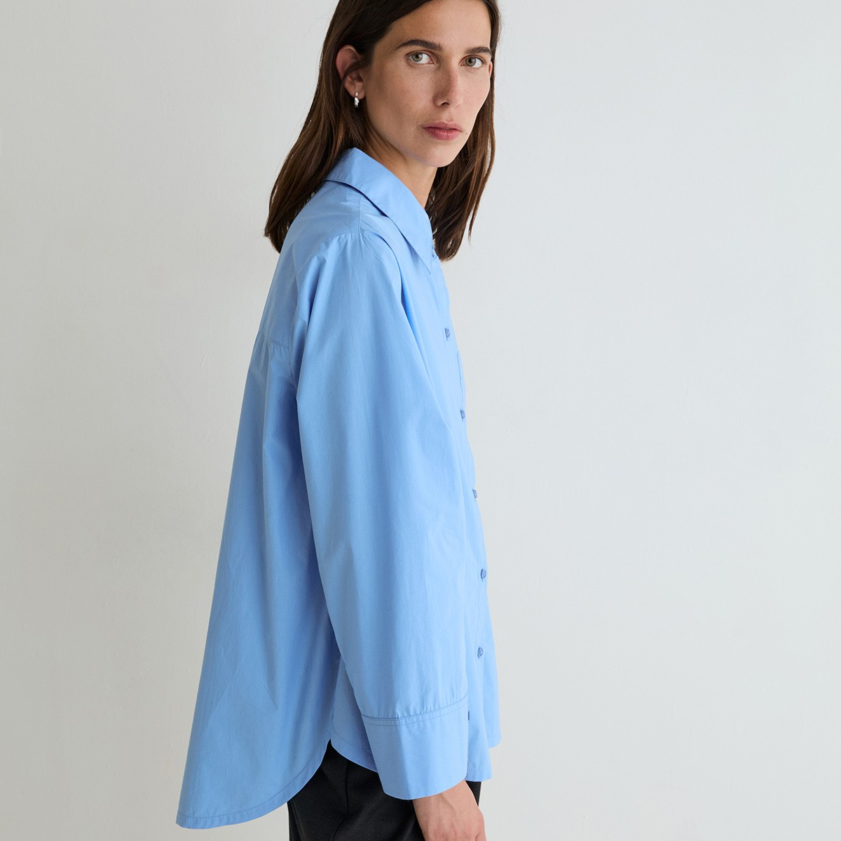 Women’s Oversized Poplin Shirt - Blue