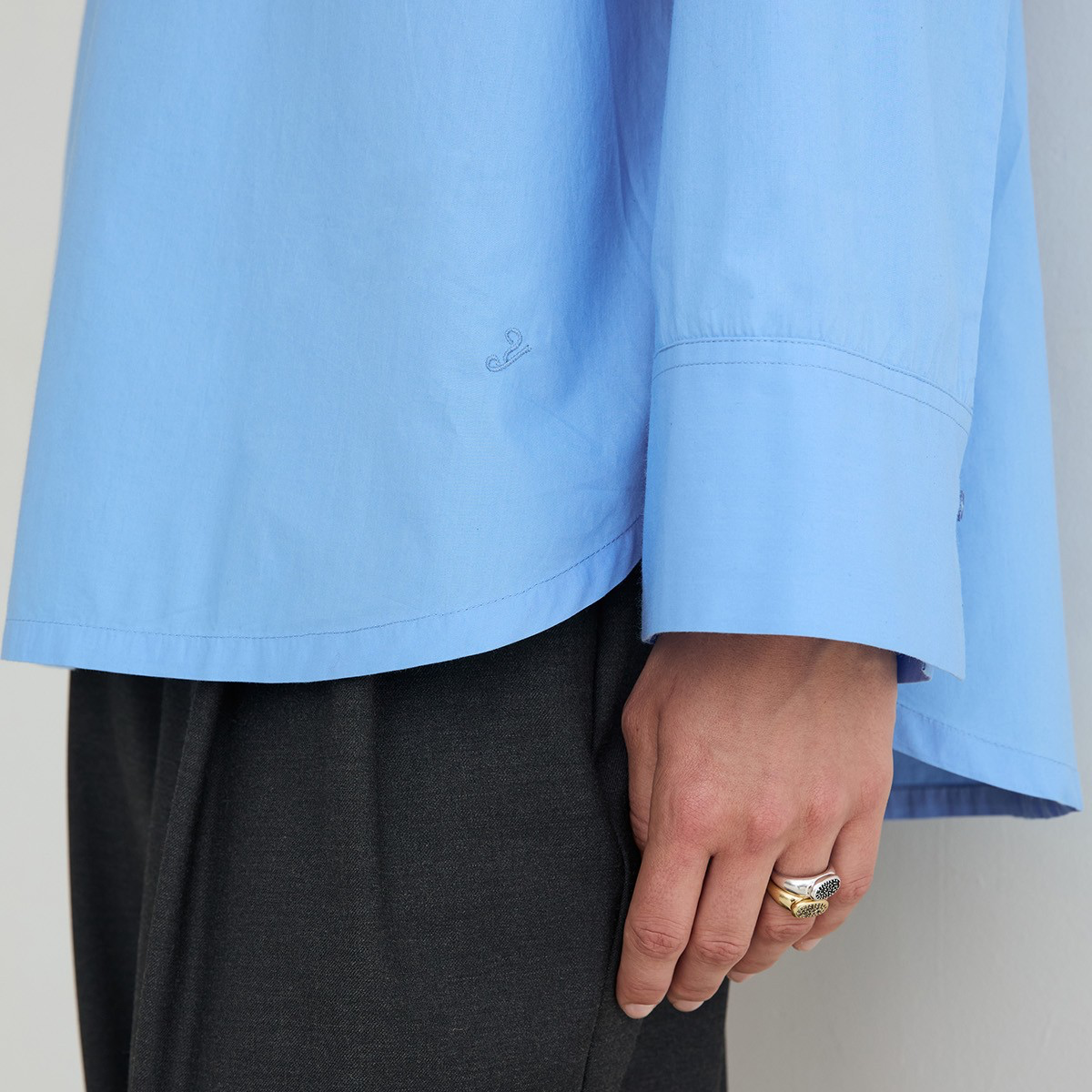 Women’s Oversized Poplin Shirt - Blue