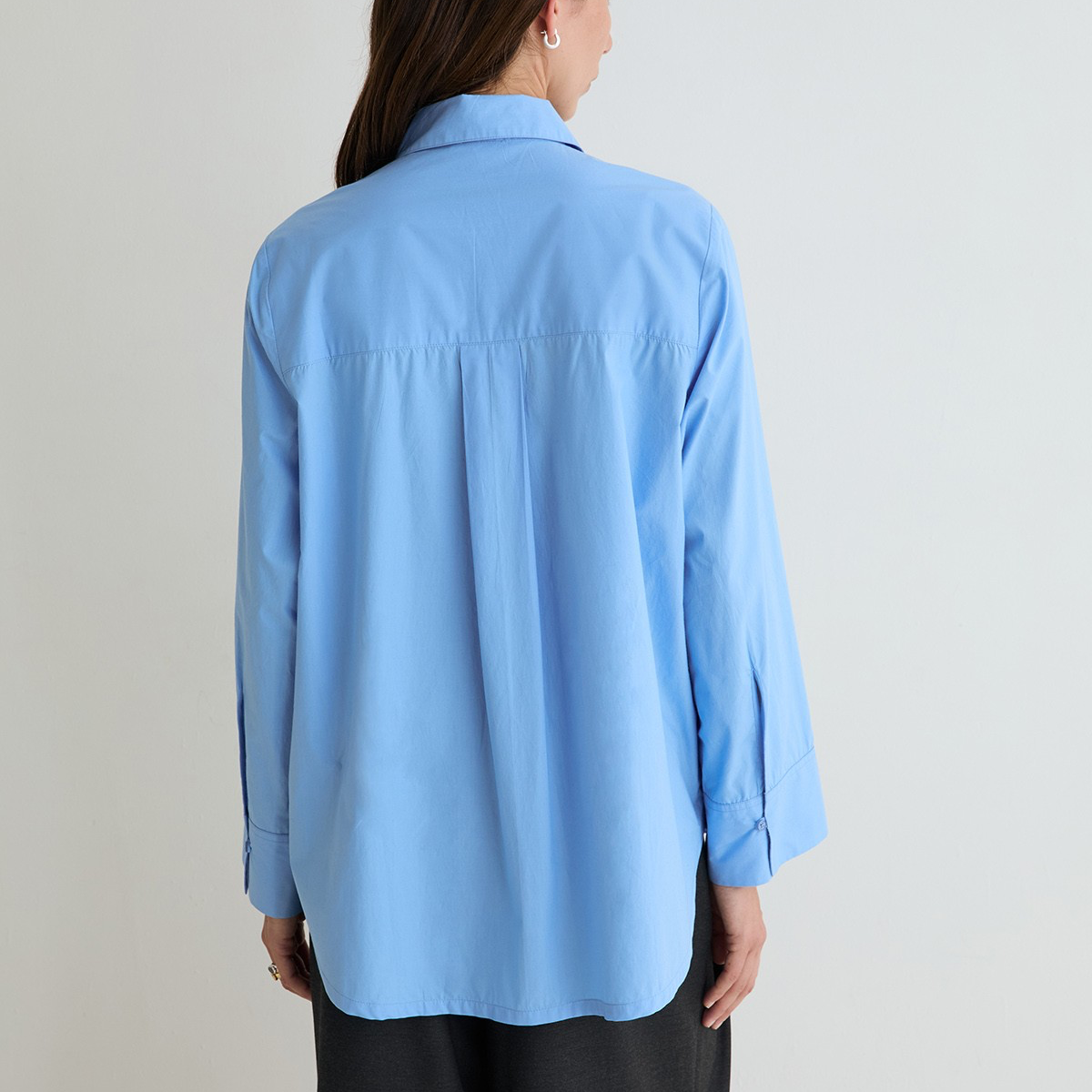 Women’s Oversized Poplin Shirt - Blue