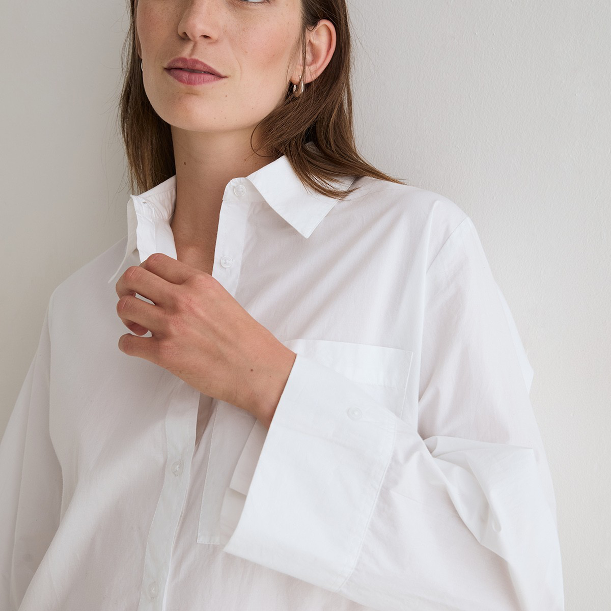 Women’s Oversized Poplin Shirt - White