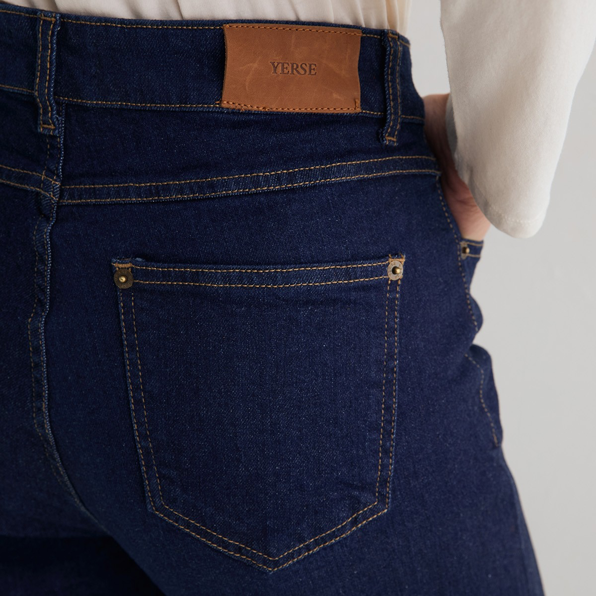 Women’s Wide Leg Jeans with Turned Up Cuffs, Organic Cotton