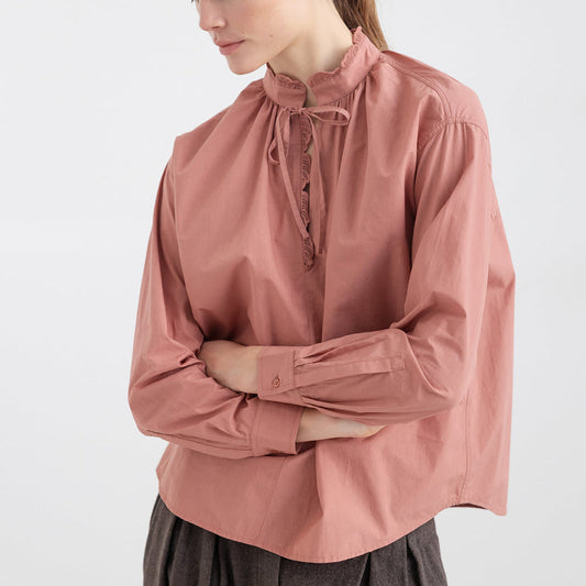 Women’s Organic Cotton Poplin Blouse in Old Rose