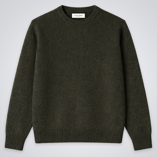 Men's Merino Cashmere Wool Pullover Khaki