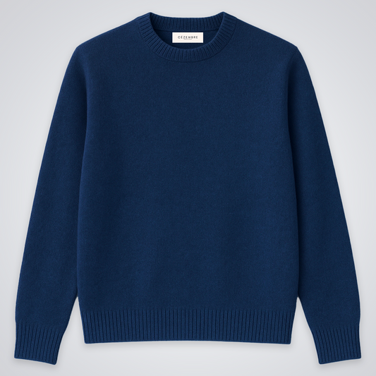 Men's Merino Cashmere Wool Pullover Navy