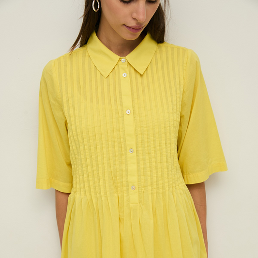 yerse 100% Cotton Dress Yellow