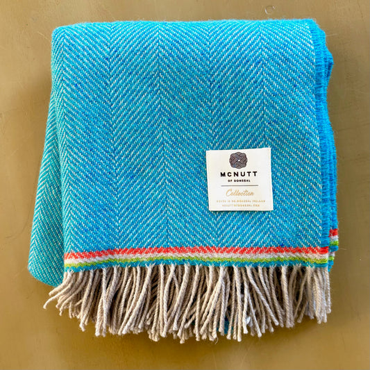 Herringbone 100% Wool Blanket Small