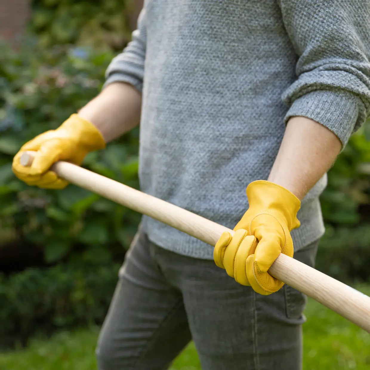 Leather Garden Gloves in Yellow