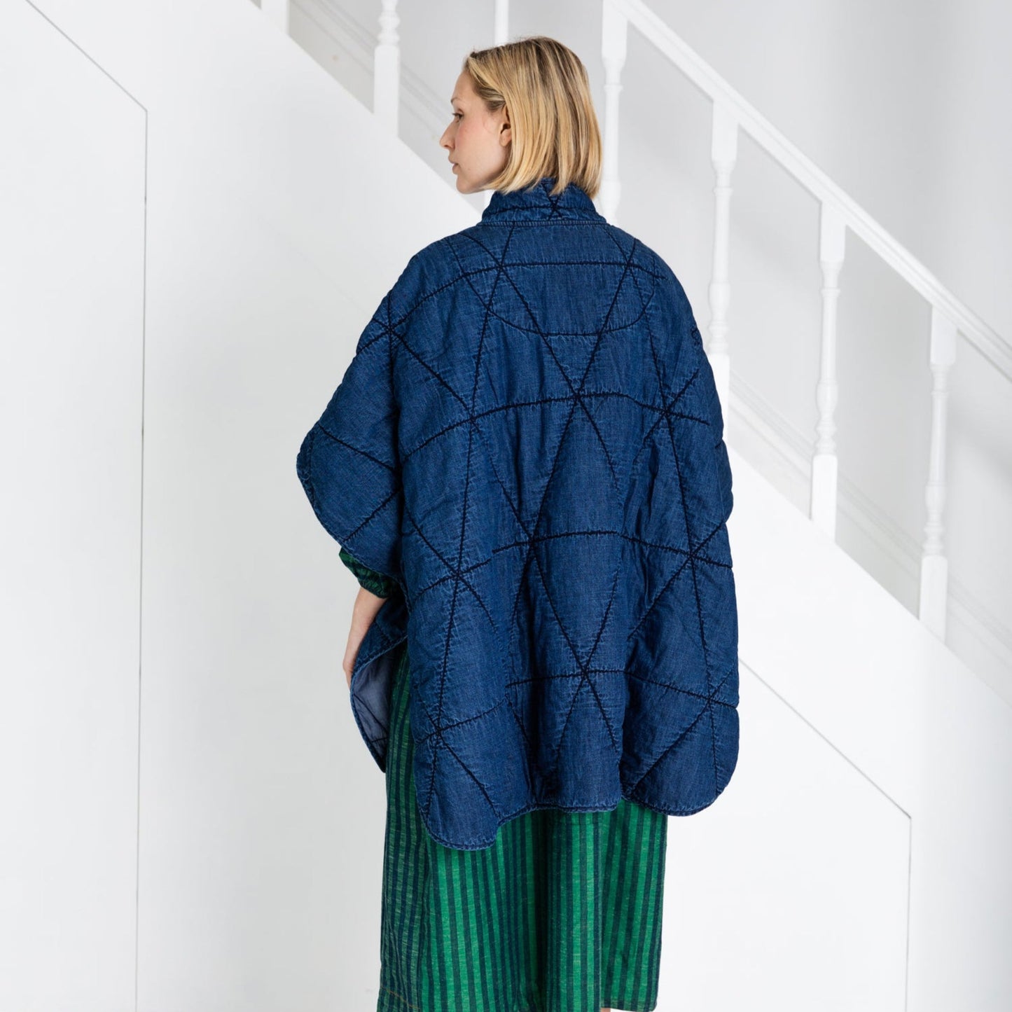 Kiki Cape Coat Denim
