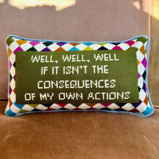 Needlepoint Slogan Cushions