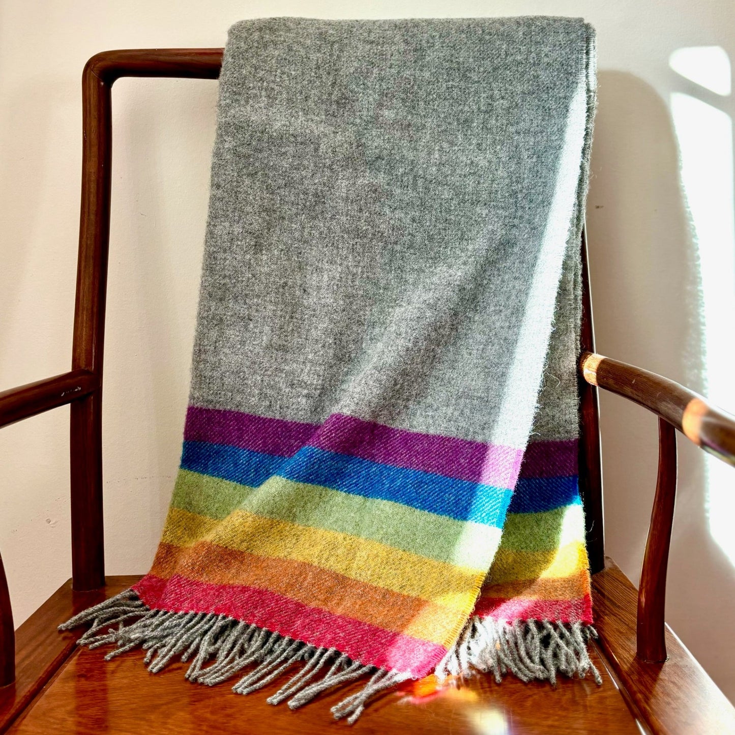 Rainbow Woollen Throw