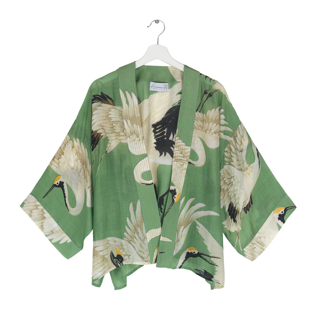 Stork Kimono Pea Green