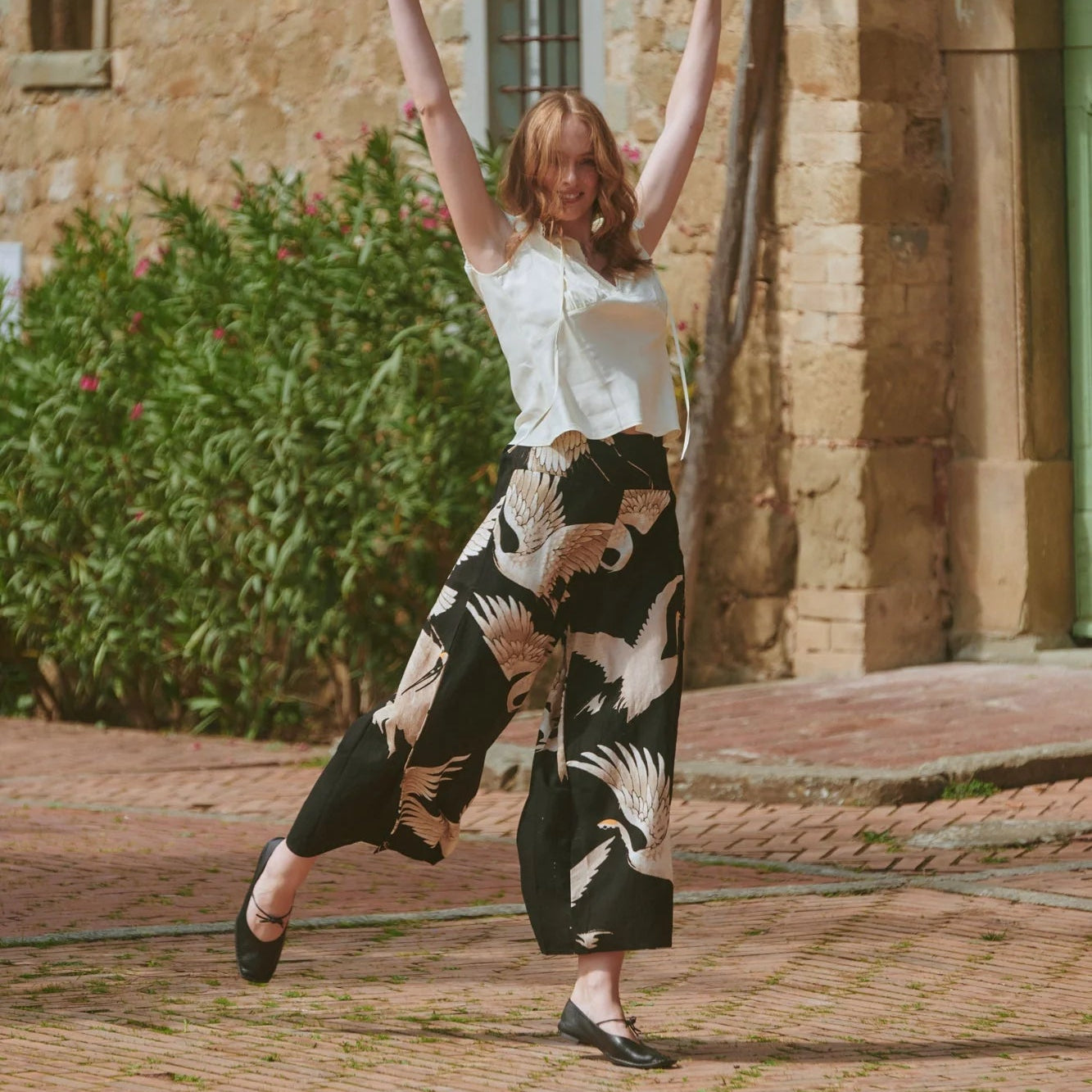 Stork Black Palazzo Pants S/M