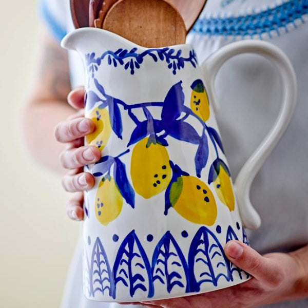Lemon Stoneware Pitcher Jug